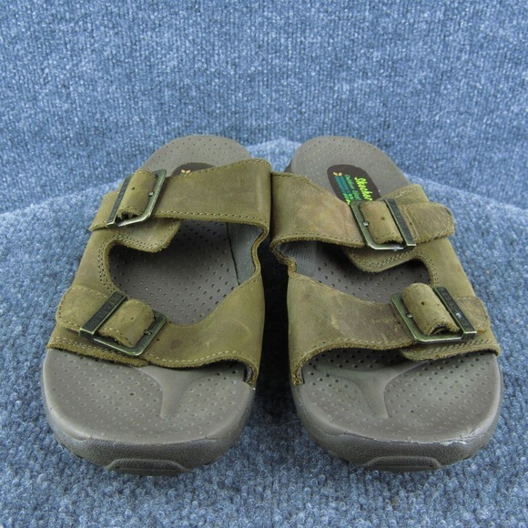 Skechers Outdoor Lifestyle Women‎ Slide Sandal Shoes Brown Leather Size 8 Medium - Picture 2 of 9